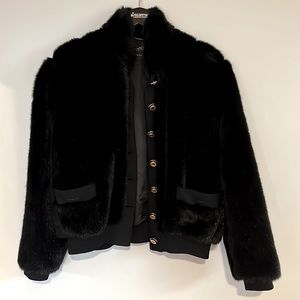 St. John faux fur bomber jacket (and vest)